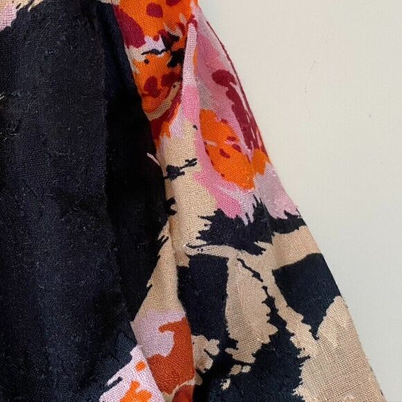 Anthropologie Floral Maxi Dress S Black Pink Blossom Tiered Dark Romantic Boho - Picture 16 of 16